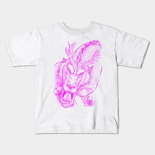 Dragon Of Legend -Neon Pink Version Kids T-Shirt